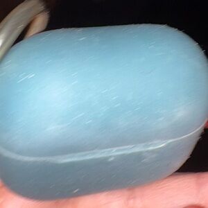 Blue AirPods with a Case